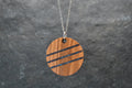 Round Wood & Stone Inlay Pendant