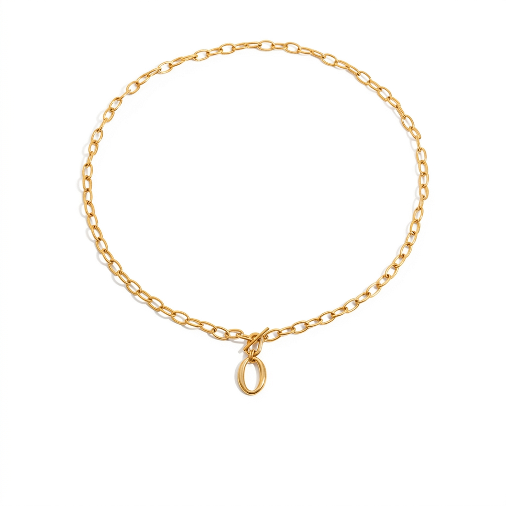 Empowered Gold Layered Oval Necklace
