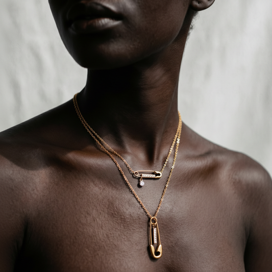 Bold Gold-Plated Layered Pendant Necklace
