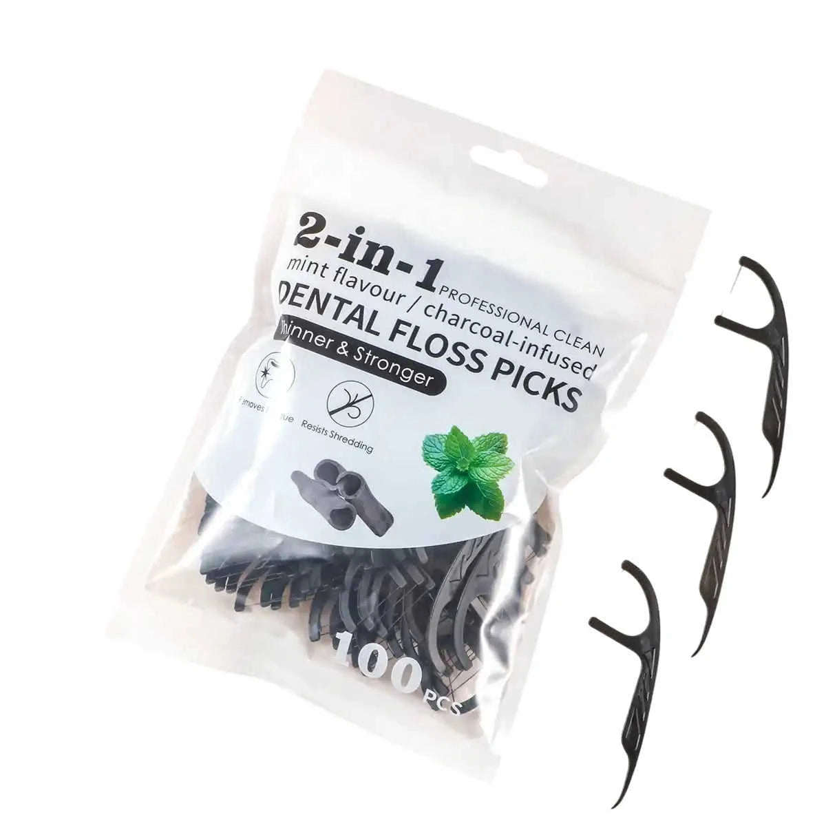 Large Mouthed Mint Bamboo Charcoal Dental Floss Eco My Home  Natural Toothbrush ecomyhome.store United States