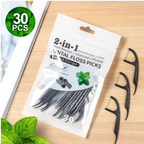 Large Mouthed Mint Bamboo Charcoal Dental Floss Eco My Home  Natural Toothbrush ecomyhome.store United States