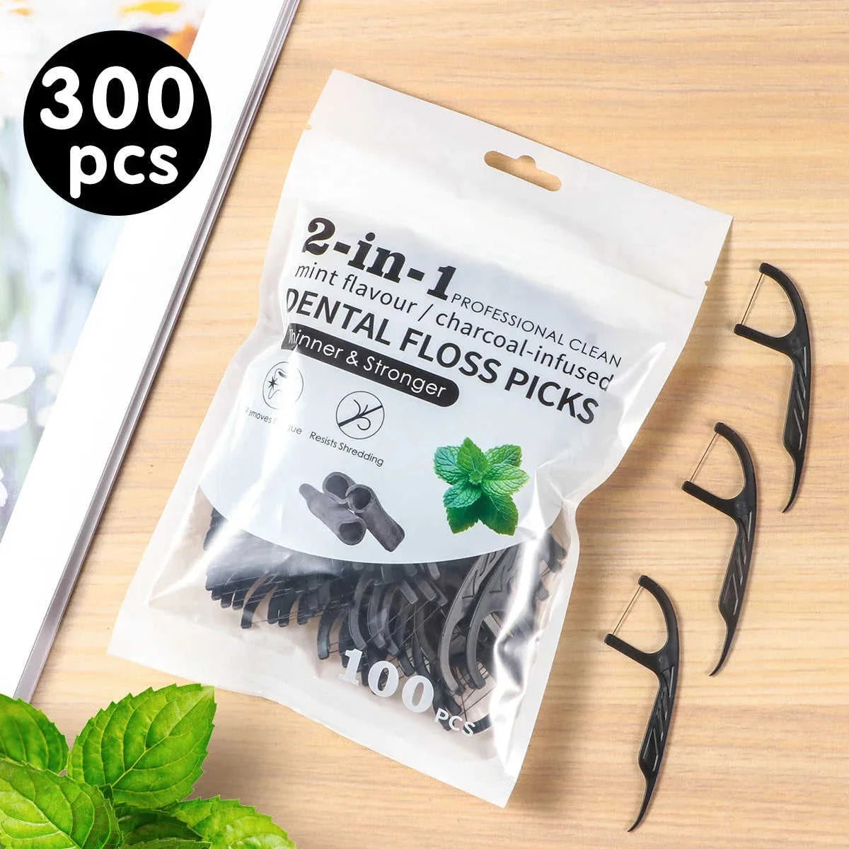 Large Mouthed Mint Bamboo Charcoal Dental Floss Eco My Home  Natural Toothbrush ecomyhome.store United States