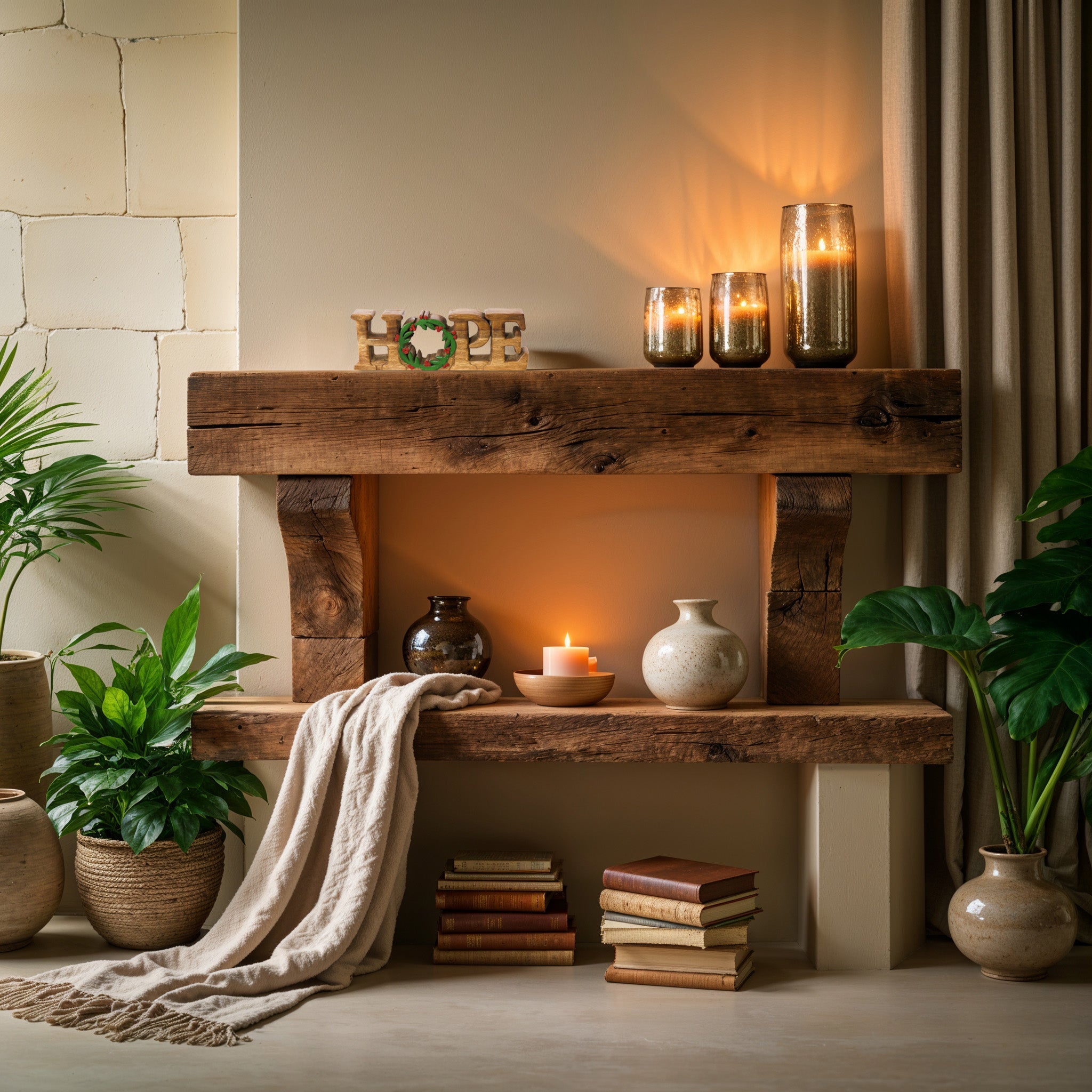 Endless Hope – Handmade Wooden Sculpture, Artistic Symbol of Faith and Light