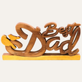Ellynn Greatest Dad – Hand Carved Wooden Sculpture, Handmade Father’s Day Gift Art