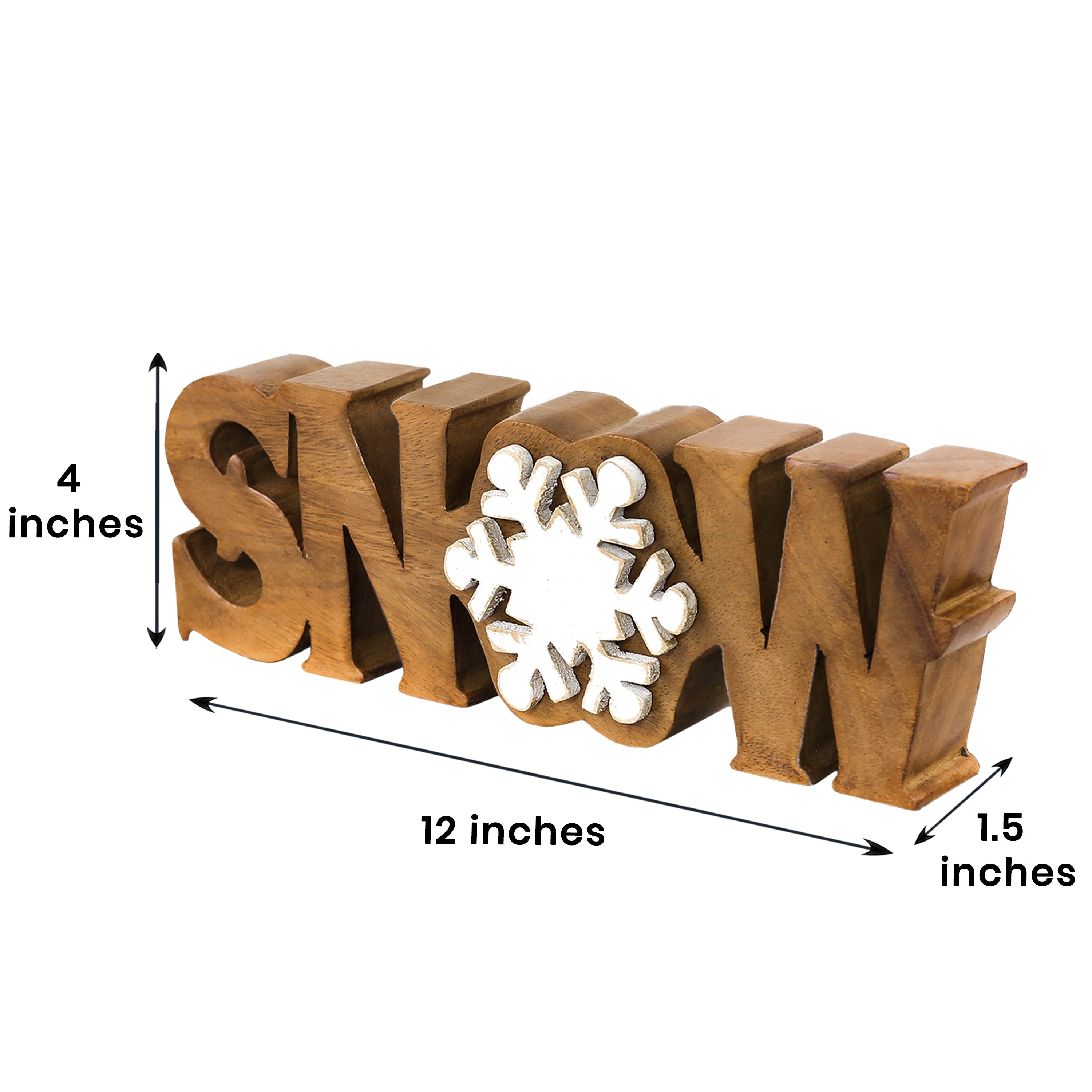 Winter Grace – Hand-Carved Wooden Sculpture, Handmade Seasonal Home Decor