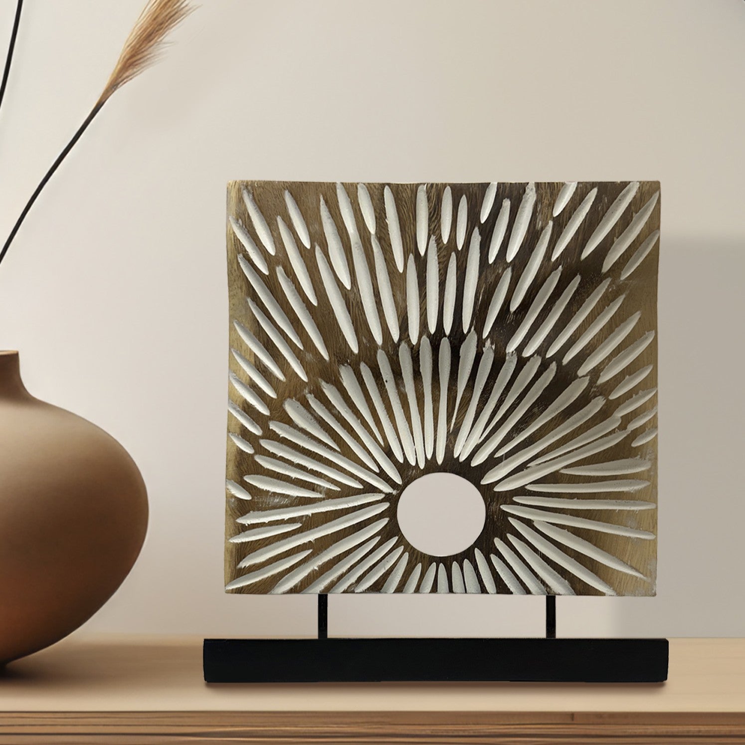 Rustic Essence – Handmade Acacia Wooden Sculpture, Decorative Home Accent