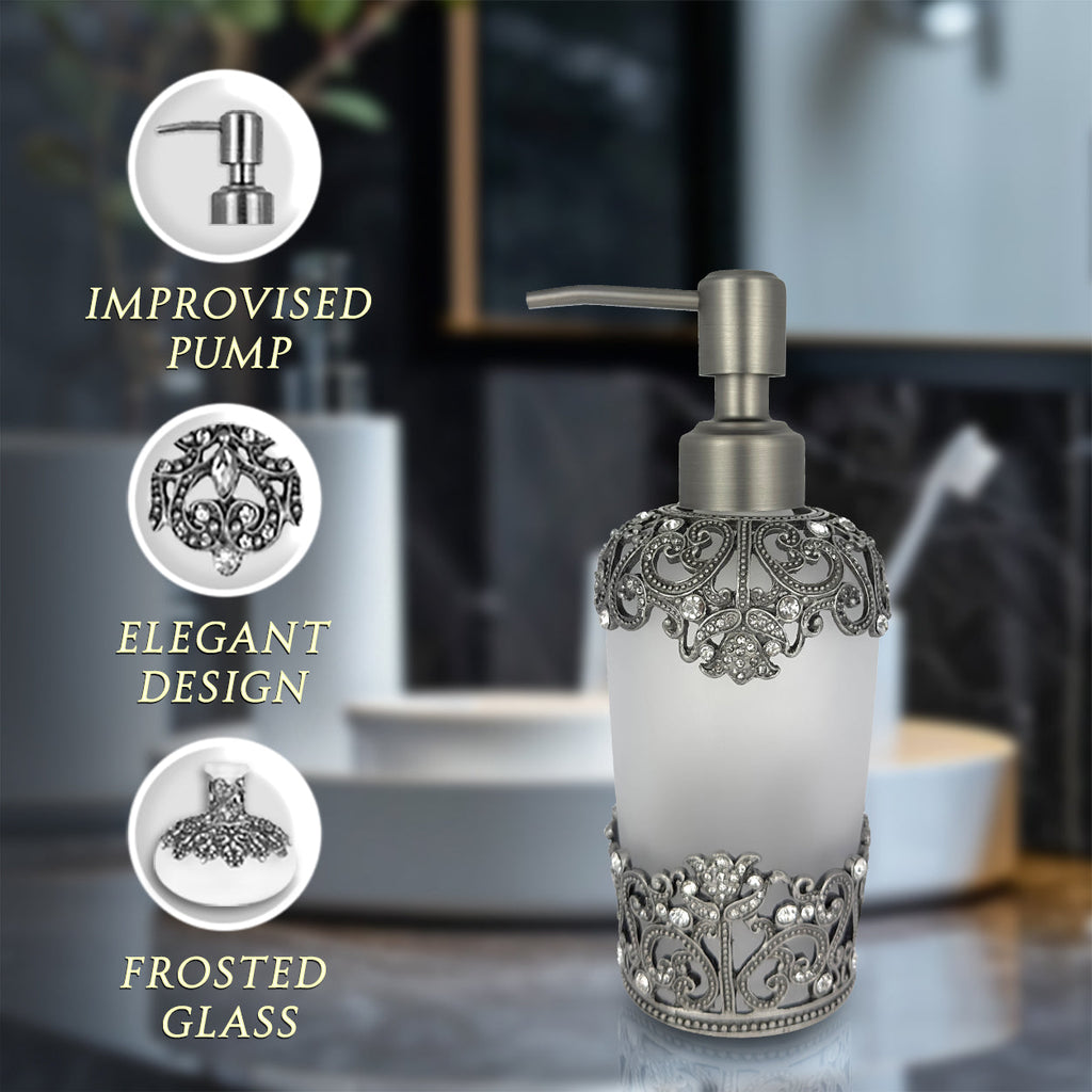 Celestia Glow – Modern Decorative Bathroom Accessory Handmade Soap Dispenser, 9 oz