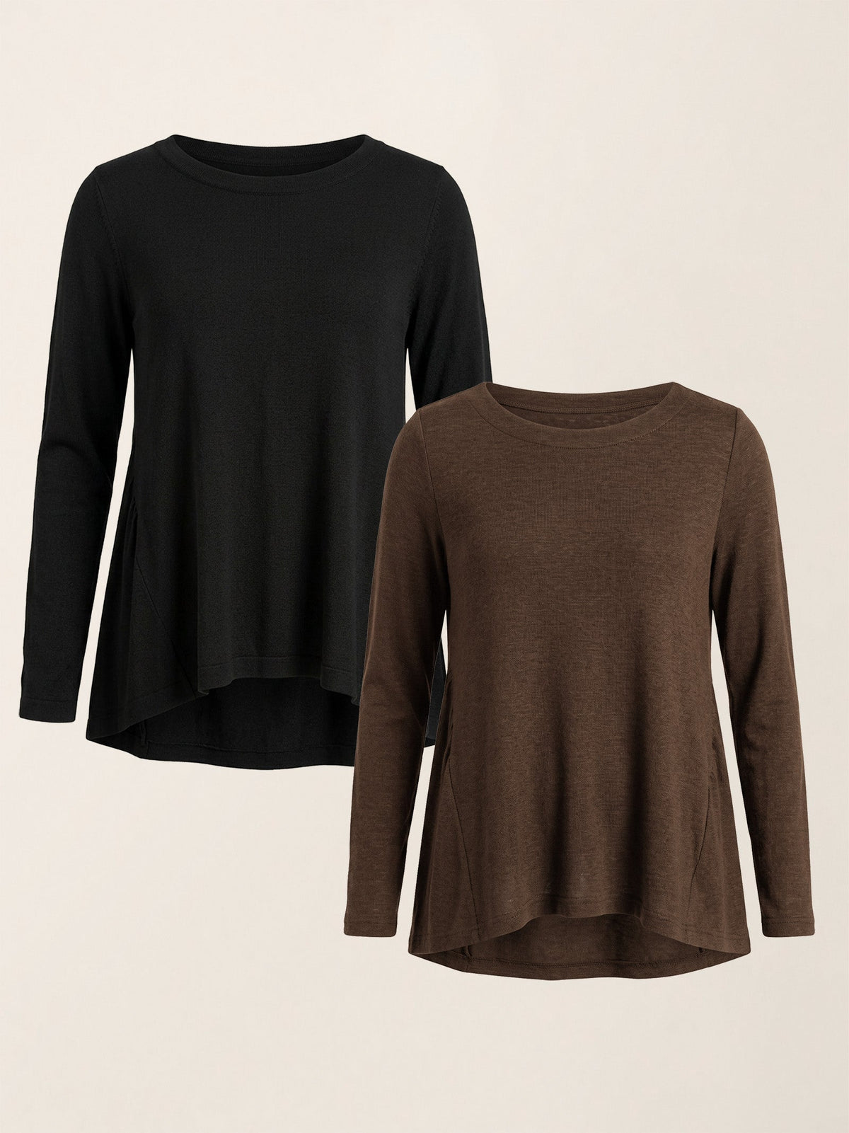 Wool Panelled Ruched Asymmetric Hem Top KALISTA