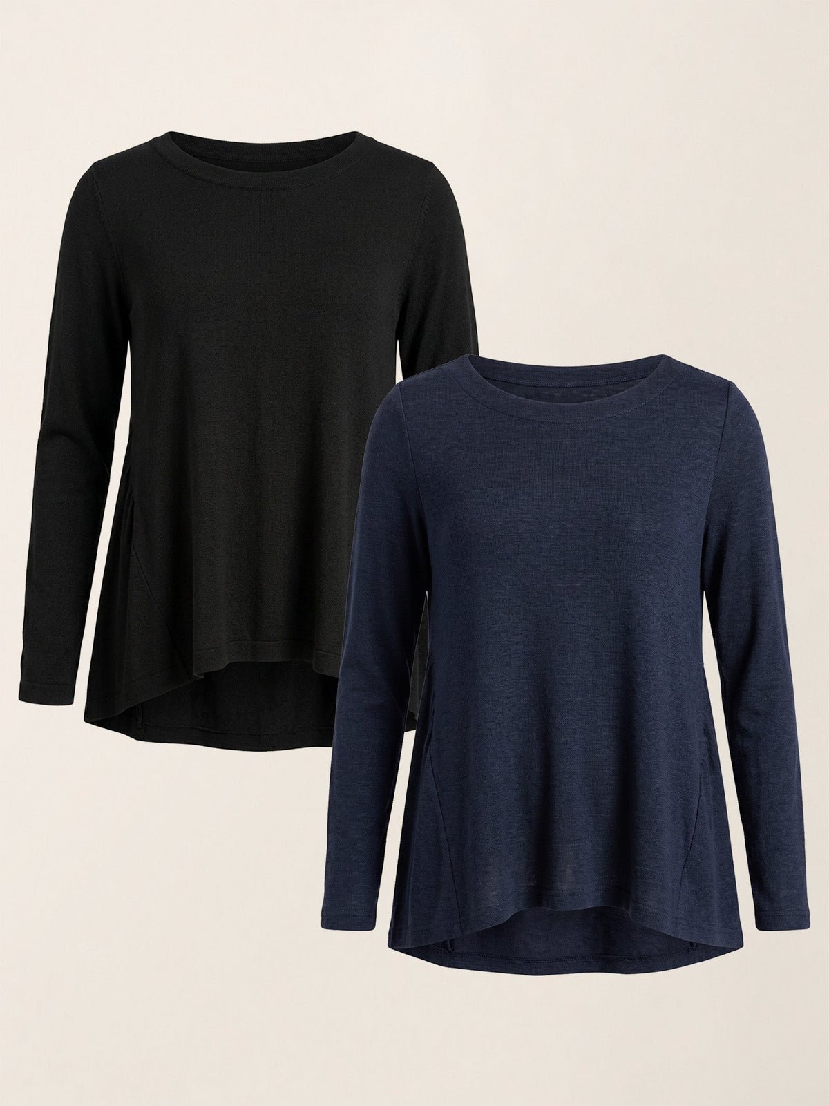 Wool Panelled Ruched Asymmetric Hem Top KALISTA