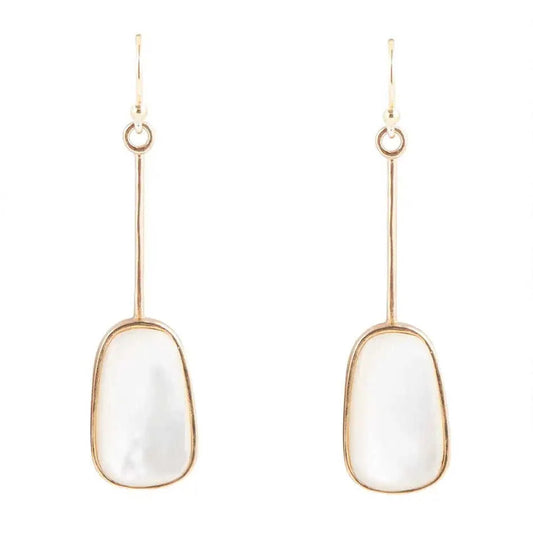 Madeleine White Mother of Pearl and Bronze Earrings Eco My Home Earrings Barse Jewelry ecomyhome.store United States