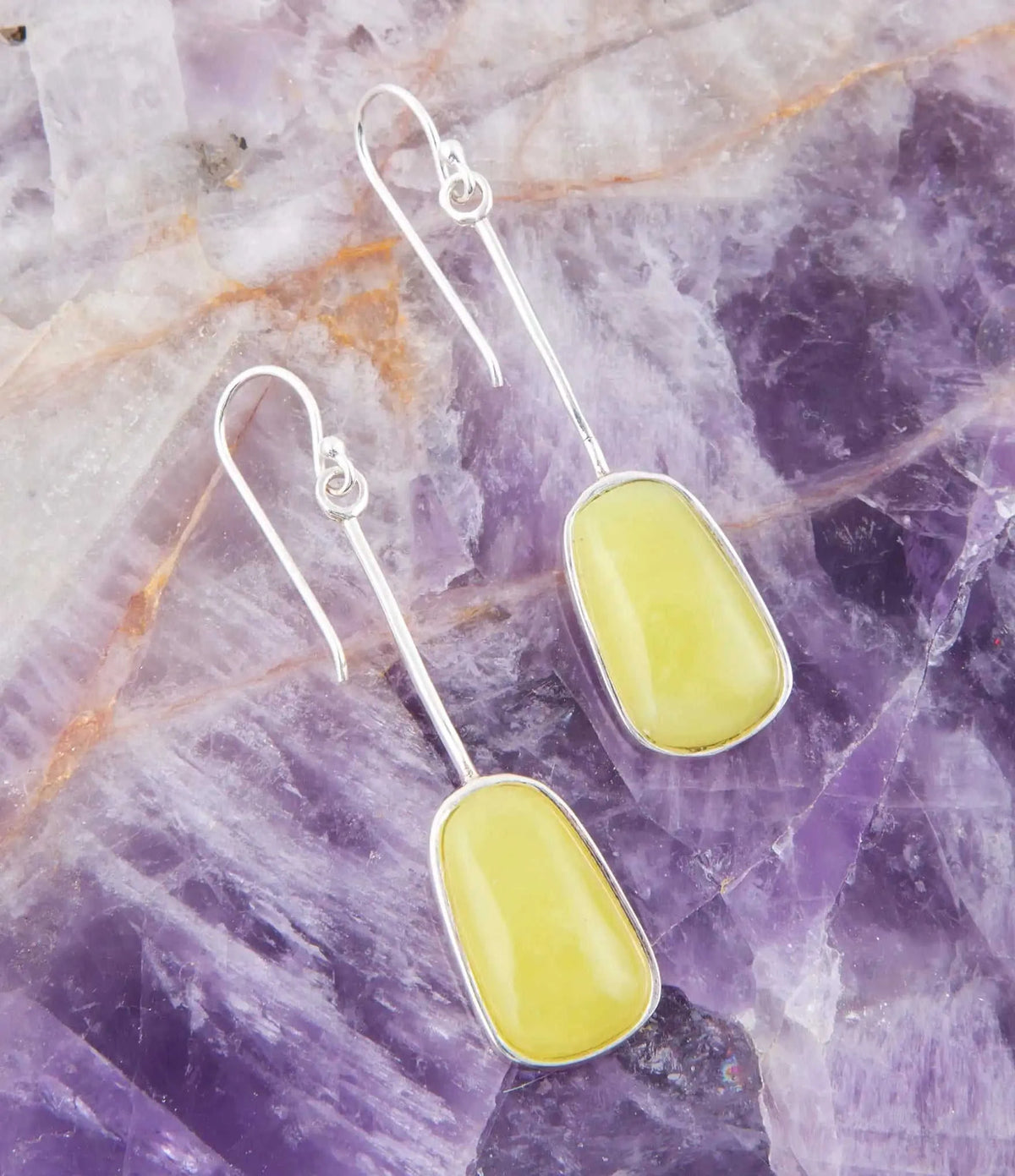 Madeleine Yellow Jade and Sterling Silver Earrings Eco My Home Earrings Barse Jewelry ecomyhome.store United States