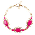 Magenta Agate Link Bracelet