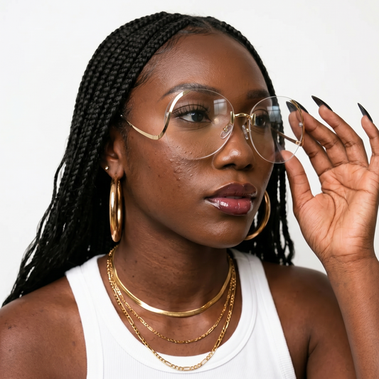 Magnetic Gold Geometric Sunglasses