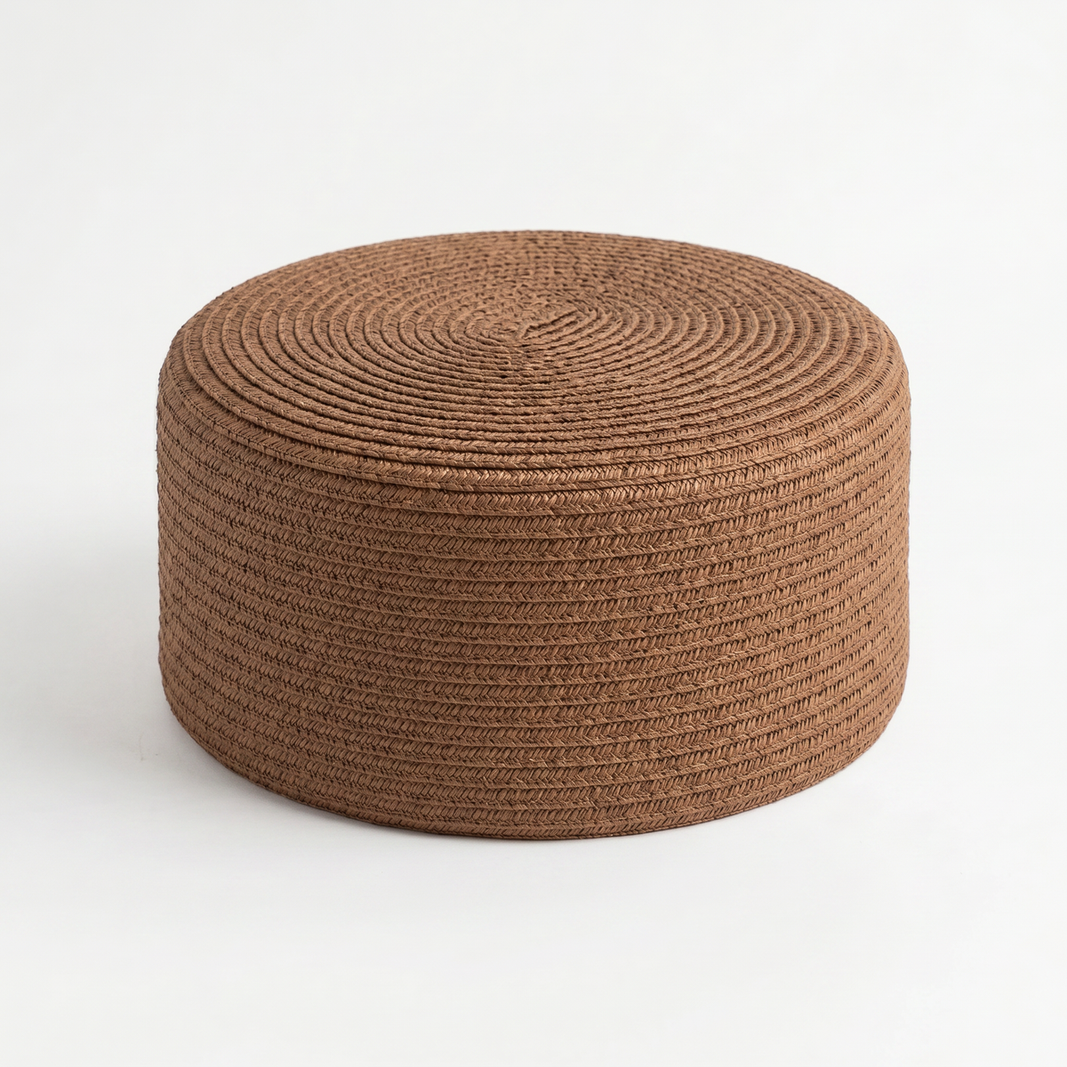 Grounded Straw Flat Pill Box Hat - Coffee