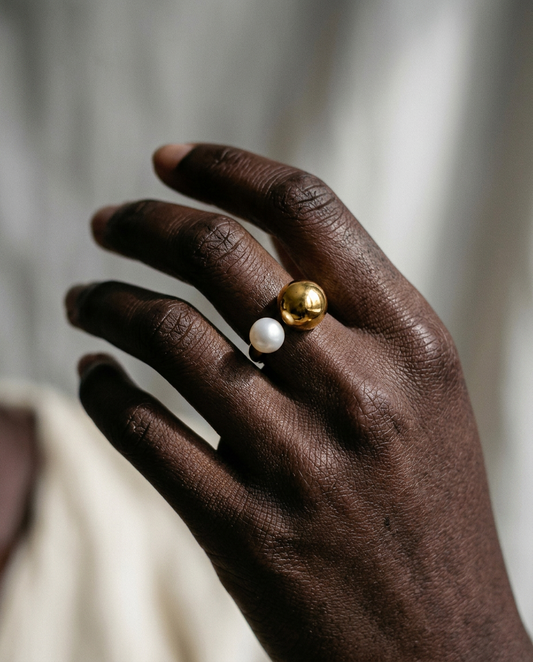 Worthy Gold Pearl Sphere Ring