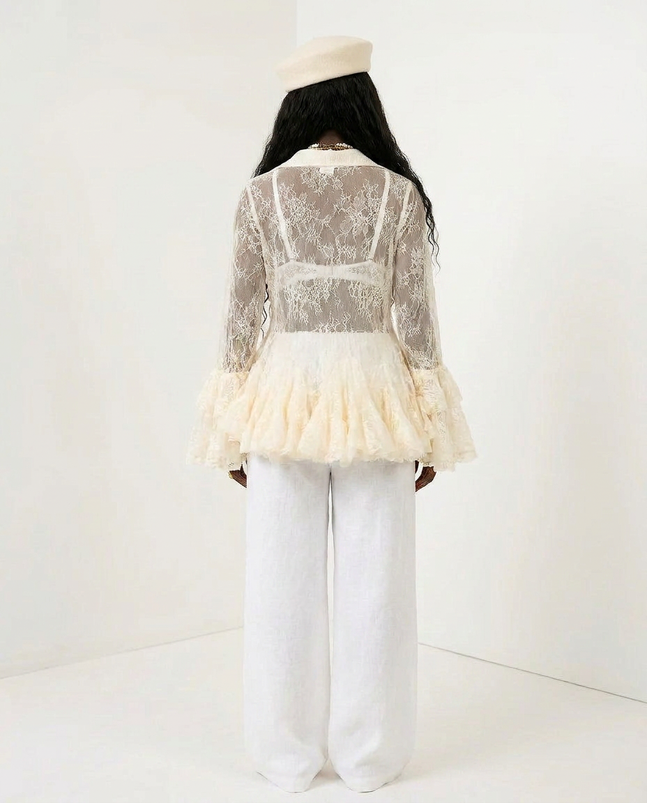 Divine Lace Ruffle Top