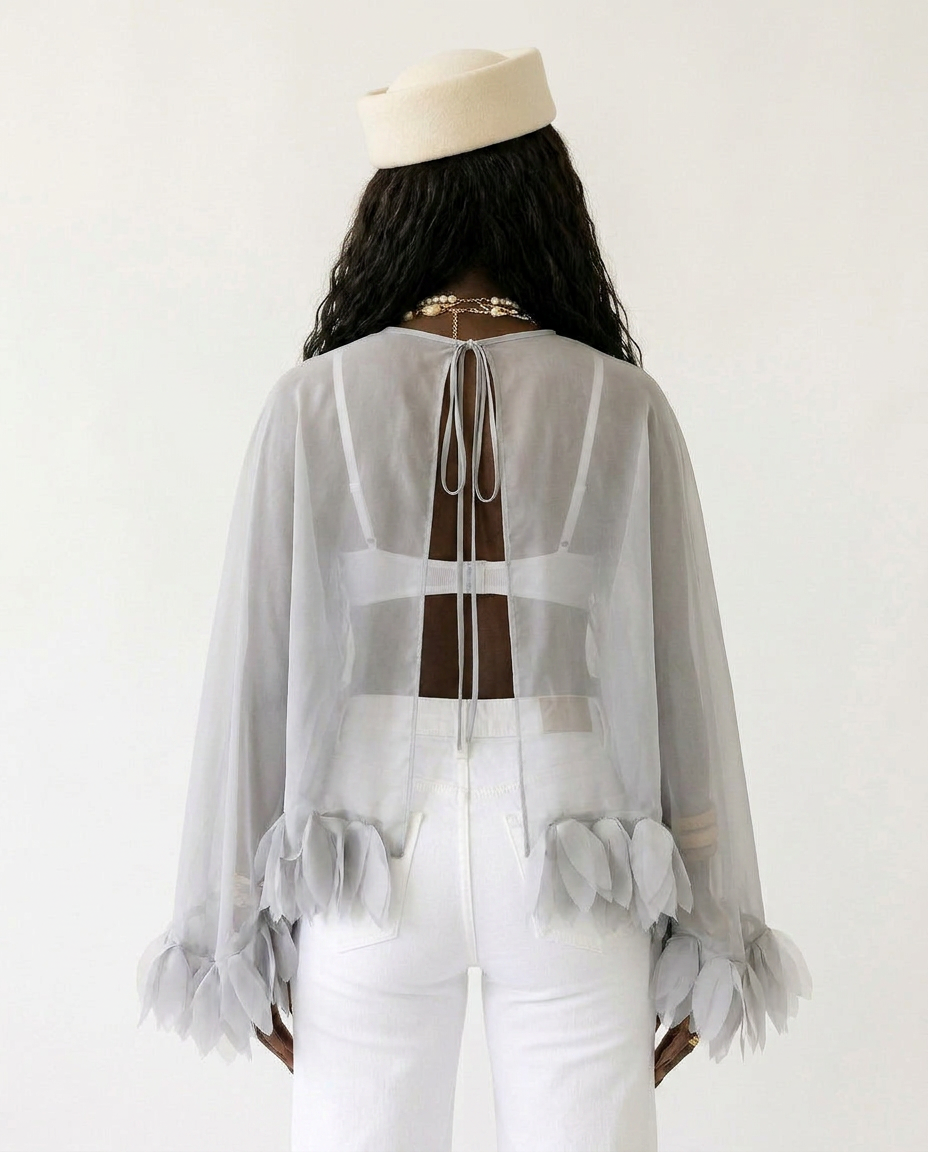 Audacious Sheer Tassel Spliced Blouse