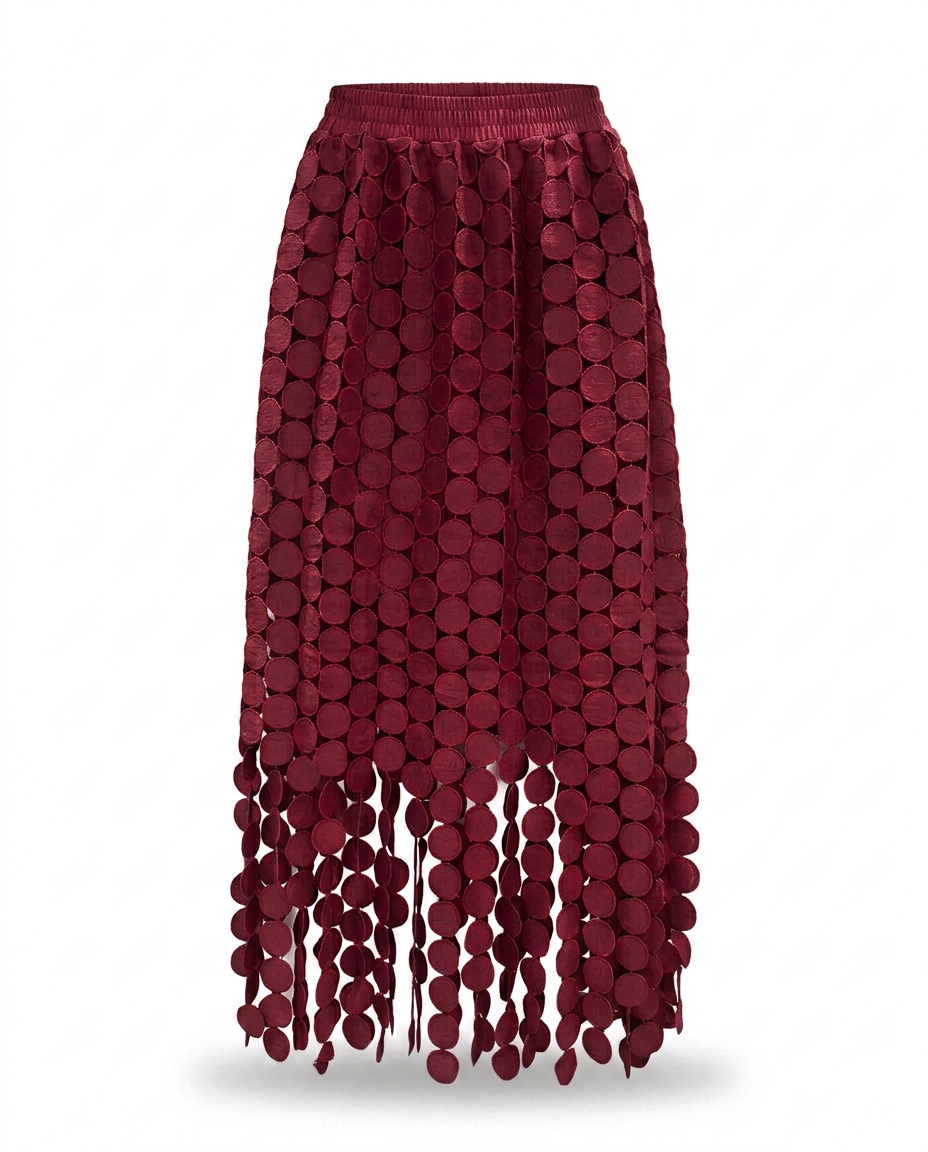 Spirited Tassel Midi Skirt