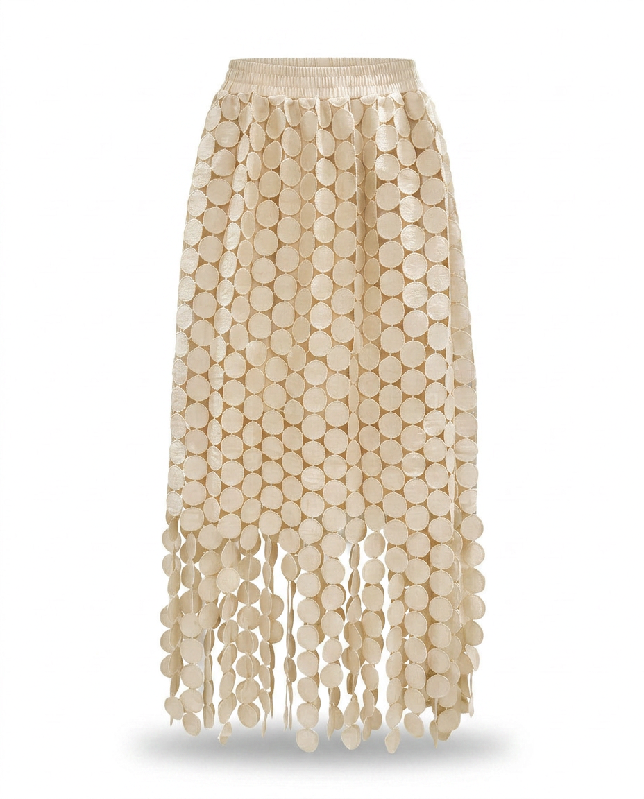 Spirited Tassel Midi Skirt