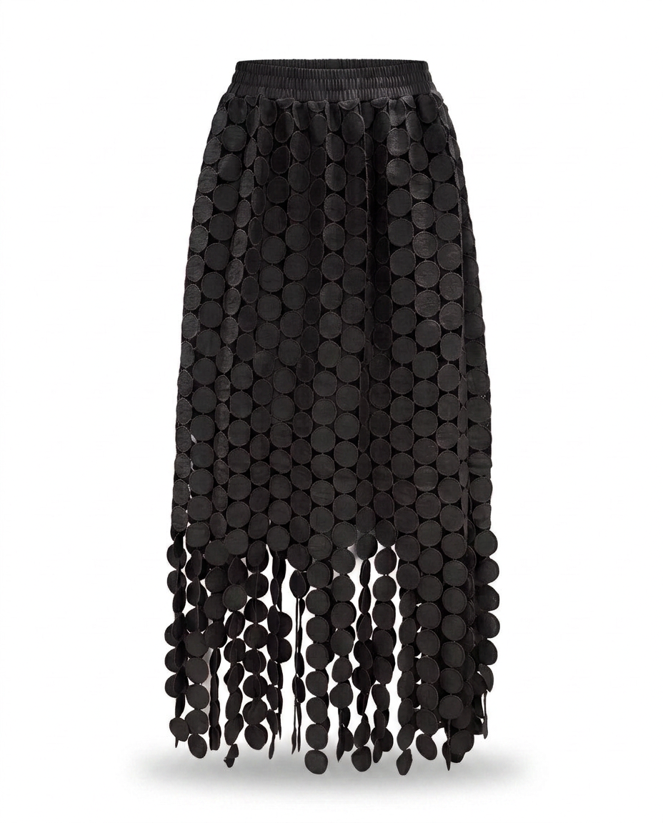 Spirited Tassel Midi Skirt