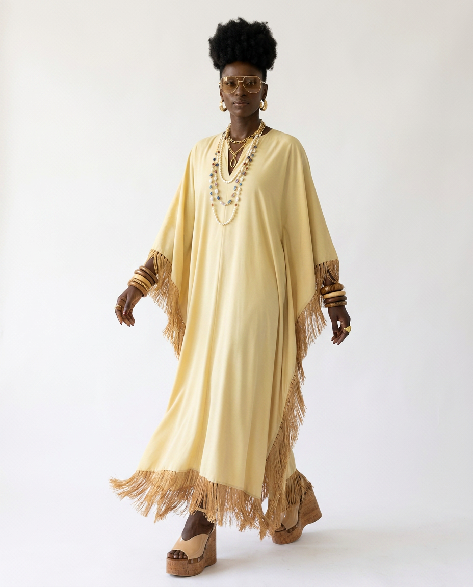 Liberated Oversized Fringe Kaftan