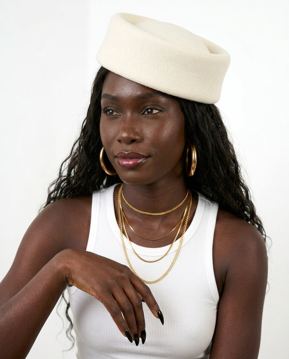 Elegant Wool Felt Pillbox Hat