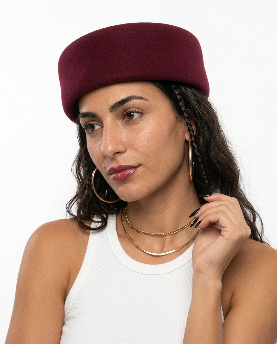 Elegant Wool Pillbox Hat