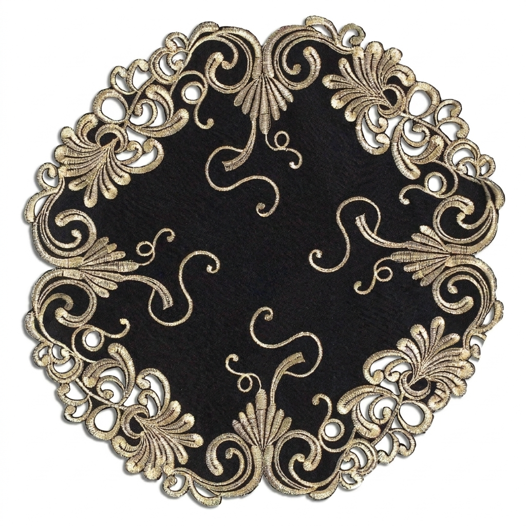 Black Gold Doilies – Golden Night, 15 Inch
