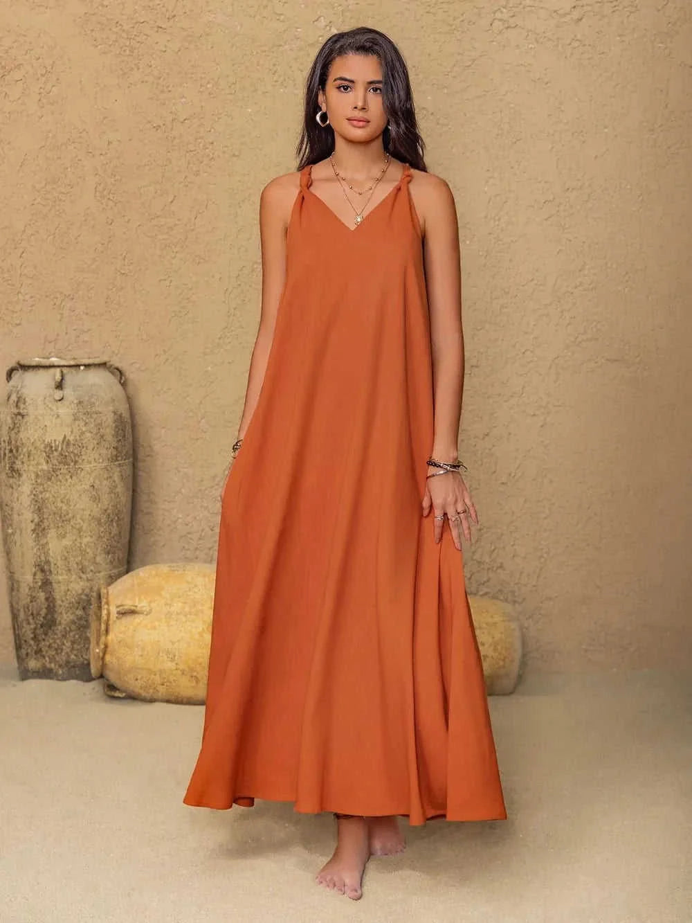 Maxi Twisted Back Dress Salty Season - Effortless Style and Comfort Eco My Home Dress Salty Season LLC ecomyhome.store United States