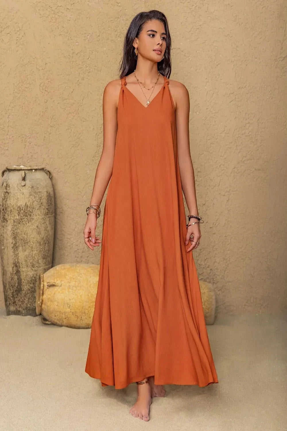 Maxi Twisted Back Dress Salty Season - Effortless Style and Comfort Eco My Home Dress Salty Season LLC ecomyhome.store United States