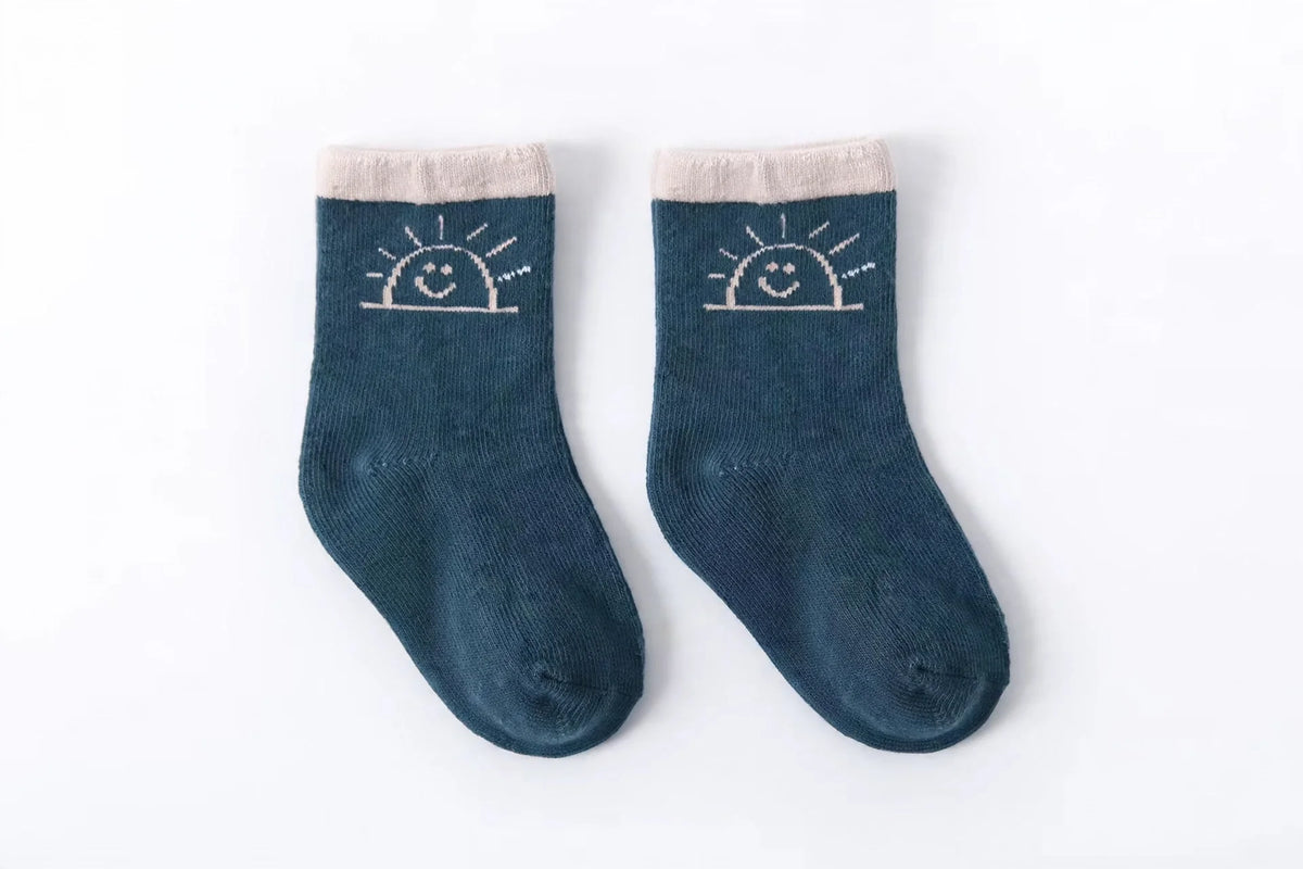 Organic Cotton Socks for Toddlers | 5-Pack Fun Kids’ Socks | Sunset