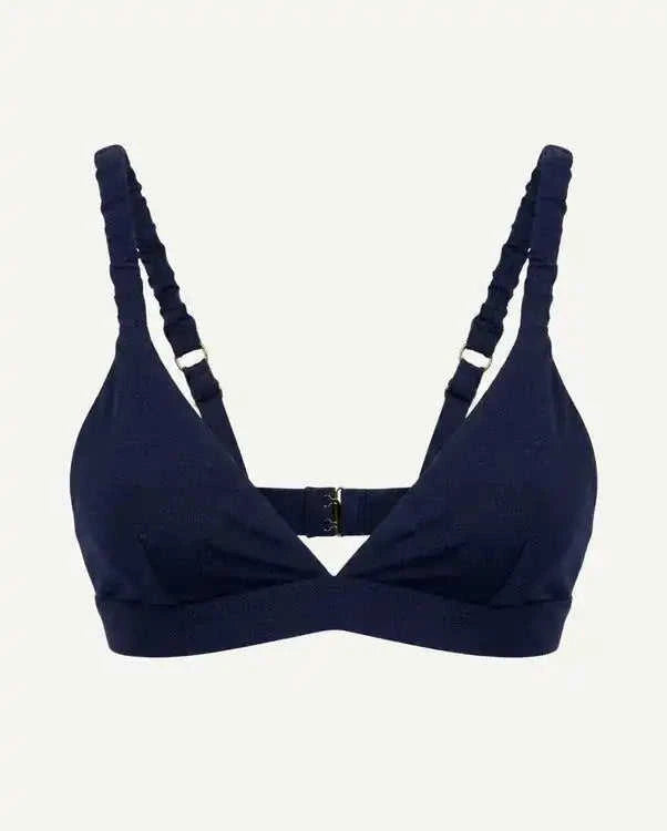 Merino Wool Bra – Dark Blue | Natural Wireless Support Eco My Home Bras Salty Season LLC ecomyhome.store United States