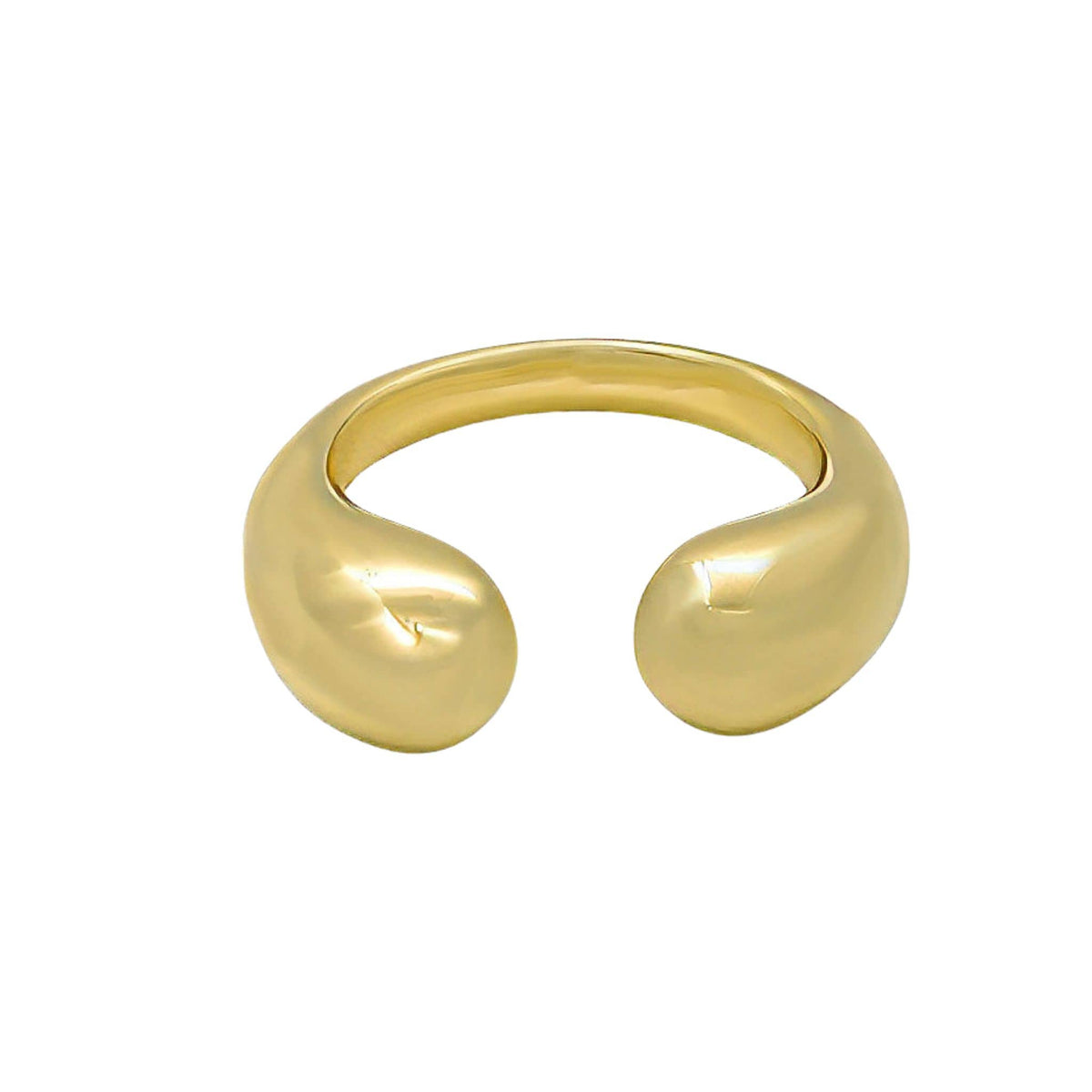 Teardrop Petal Brass Open Ring for Women | Asali