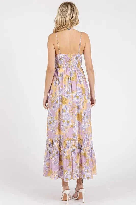 Mittoshop Floral Maxi Cami Dress with Smocked Back and Ruffled Hem Eco My Home Dress Salty Season LLC ecomyhome.store United States