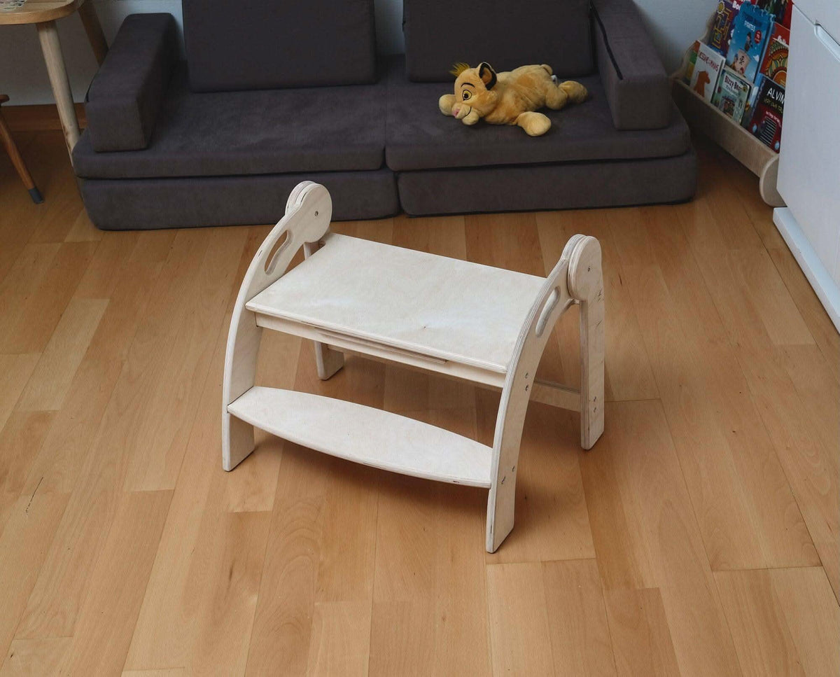Twin Toddler Step Stool – Foldable Wooden Kitchen Helper