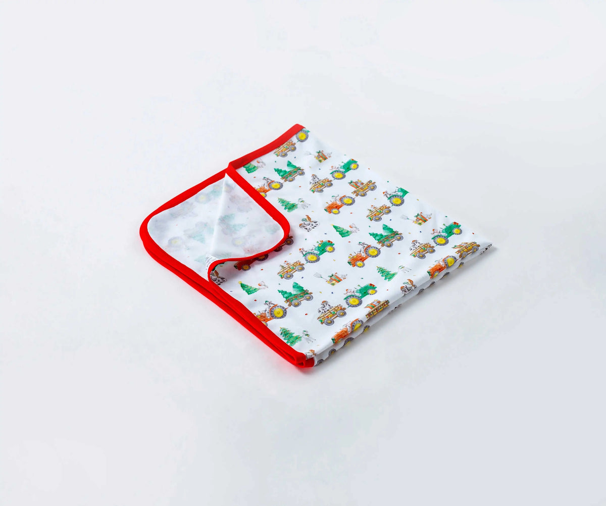 Moo-y Christmas Organic Cotton Christmas Baby Blanket Eco My Home Blanket Nola Tawk ecomyhome.store United States