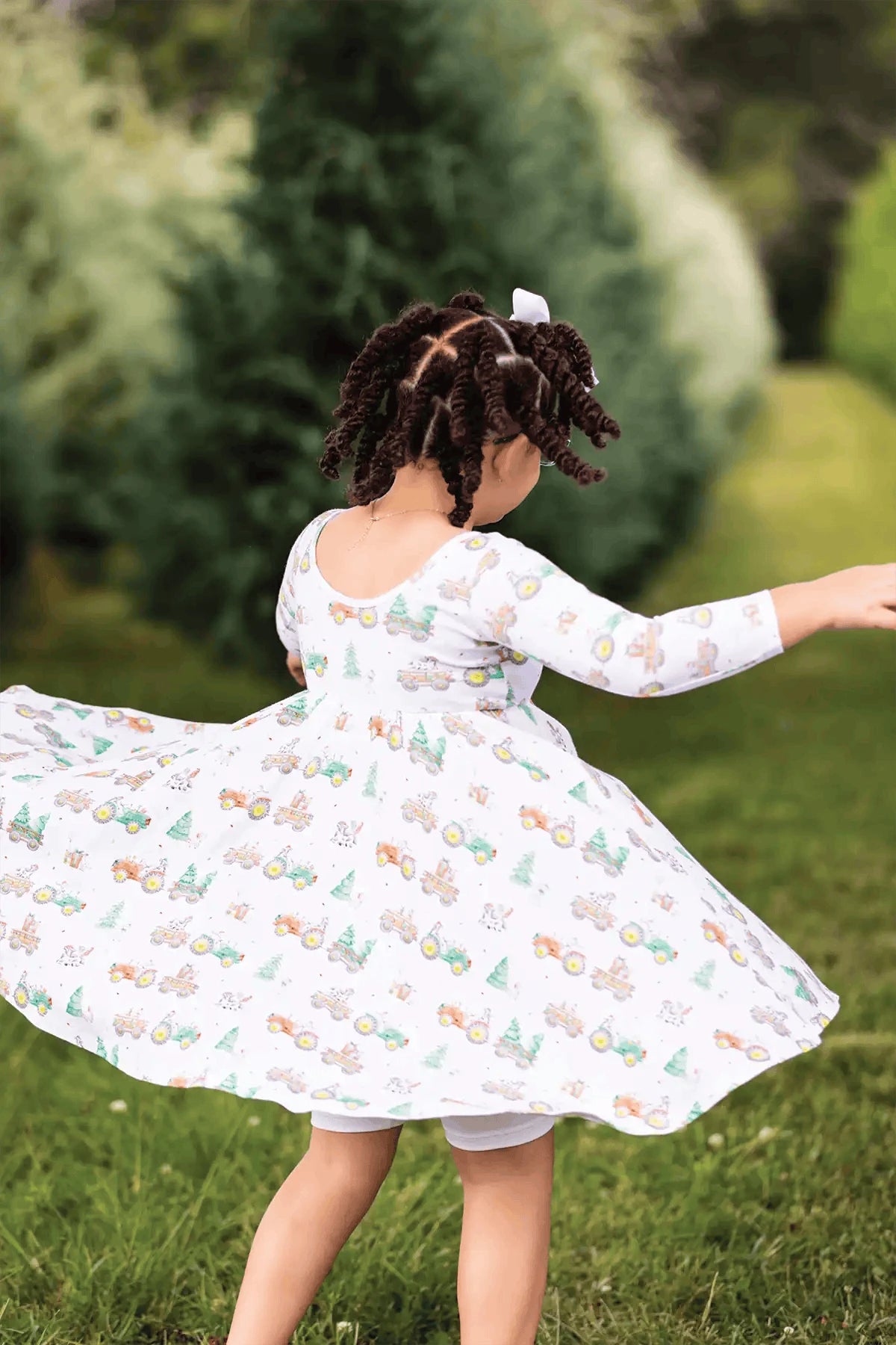 Moo-y Christmas Organic Cotton Christmas Dress for Kids Eco My Home Cotton Twirl Dress Nola Tawk ecomyhome.store United States