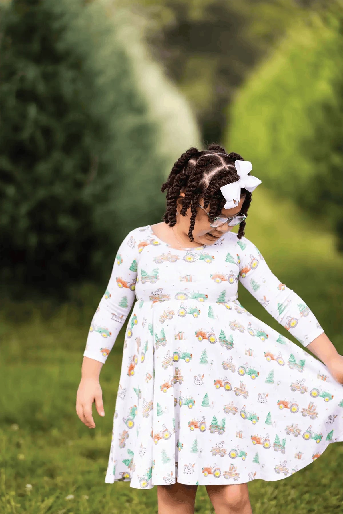 Moo-y Christmas Organic Cotton Christmas Dress for Kids Eco My Home Cotton Twirl Dress Nola Tawk ecomyhome.store United States