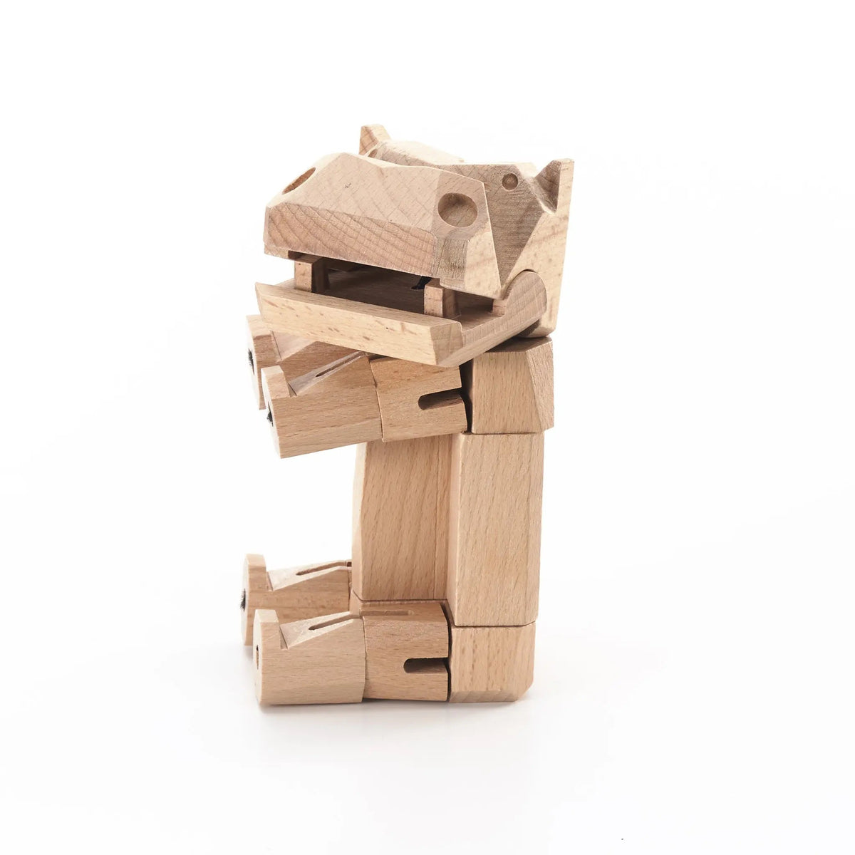 Morphits® Modern Wooden Hippo Decor – Interactive Puzzle & Art Piece