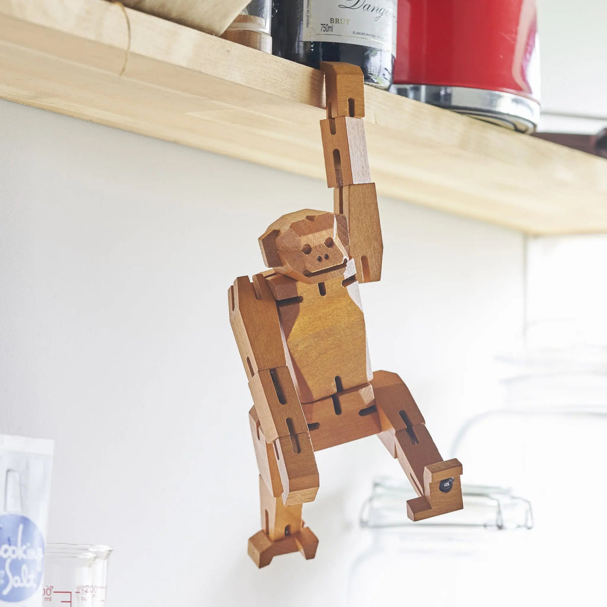 Morphits® Modern Wooden Monkey Decor – Interactive Puzzle & Art Piece