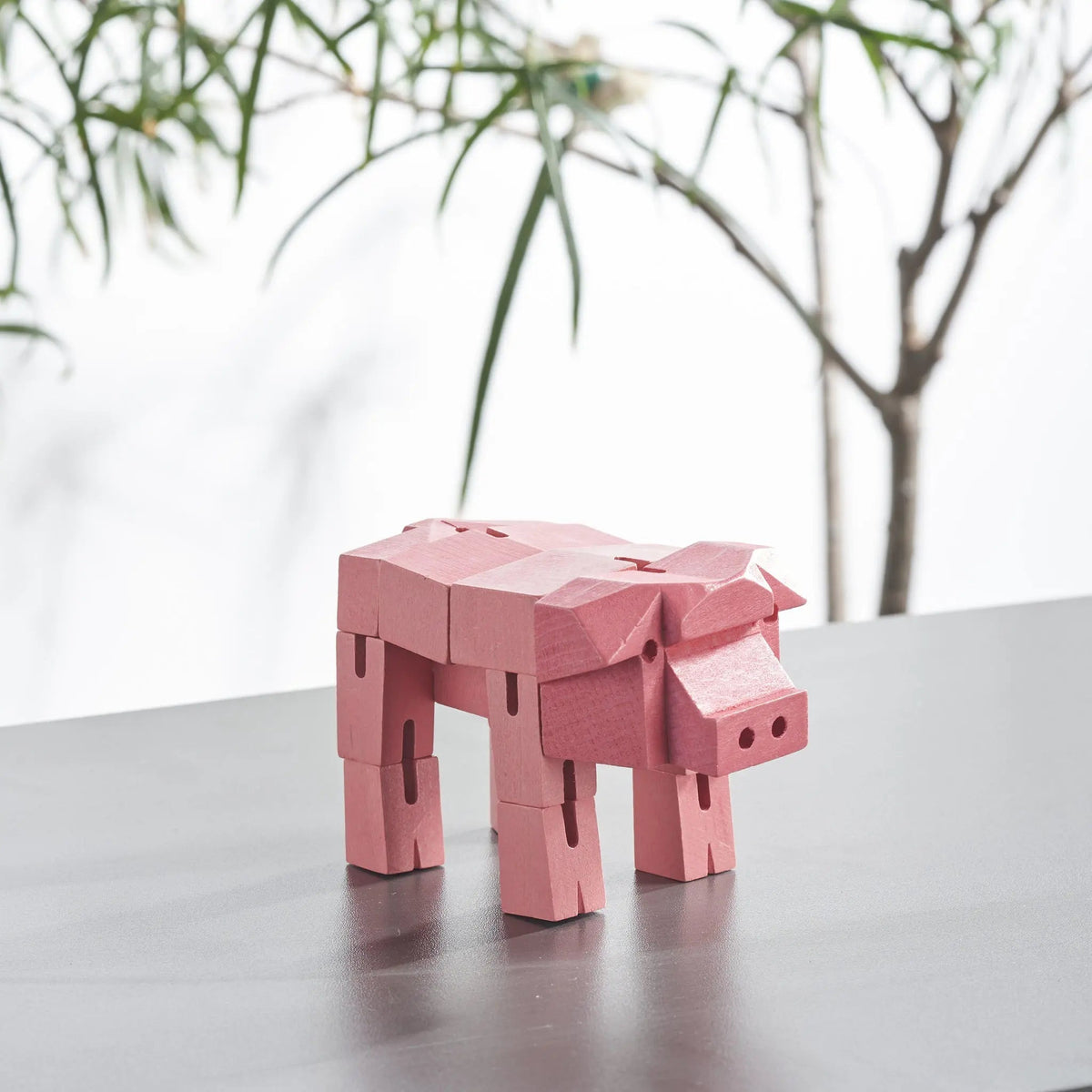 Morphits® Modern Wooden Pig Decor – Interactive Puzzle & Art Piece