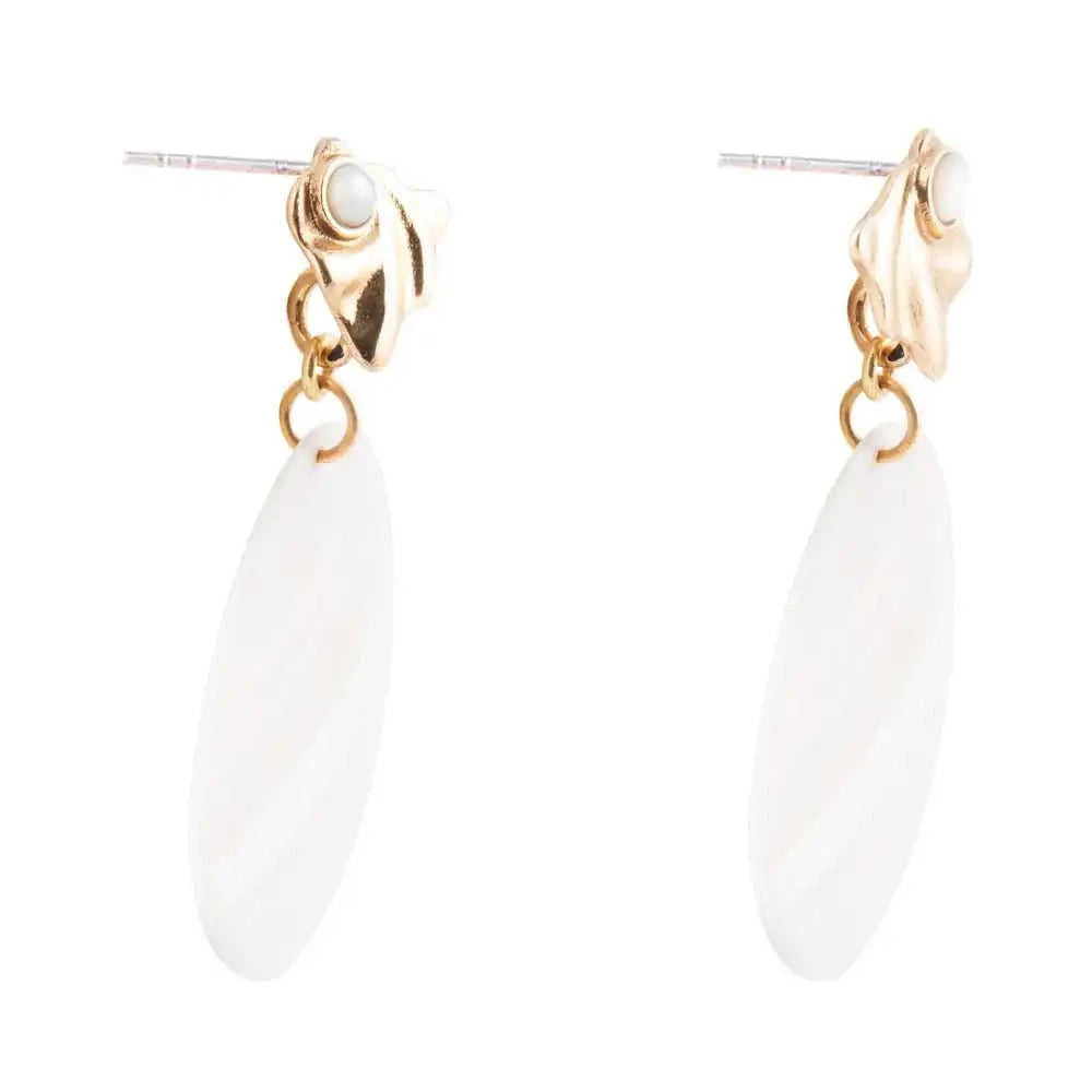 Mother of Pearl Slab Drop Earrings Eco My Home Earrings Barse Jewelry ecomyhome.store United States
