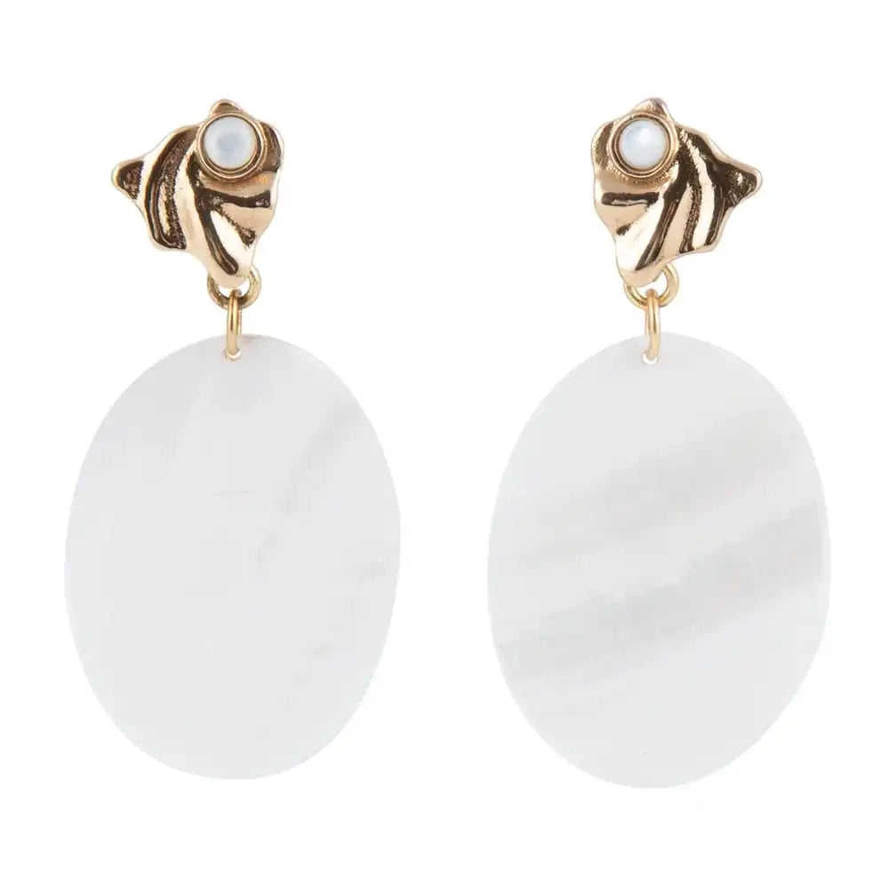 Mother of Pearl Slab Drop Earrings Eco My Home Earrings Barse Jewelry ecomyhome.store United States