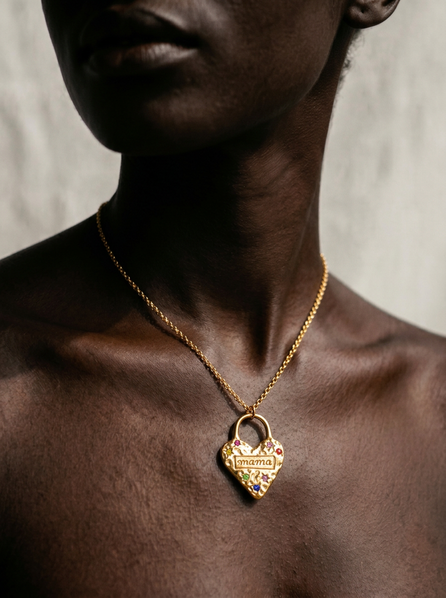 Cherished Gold Zircon Heart Necklace