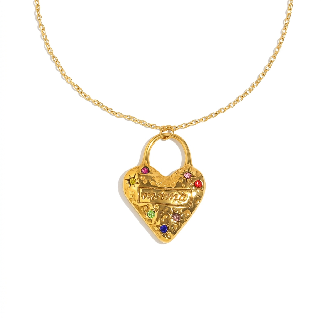 Cherished Gold Zircon Heart Necklace