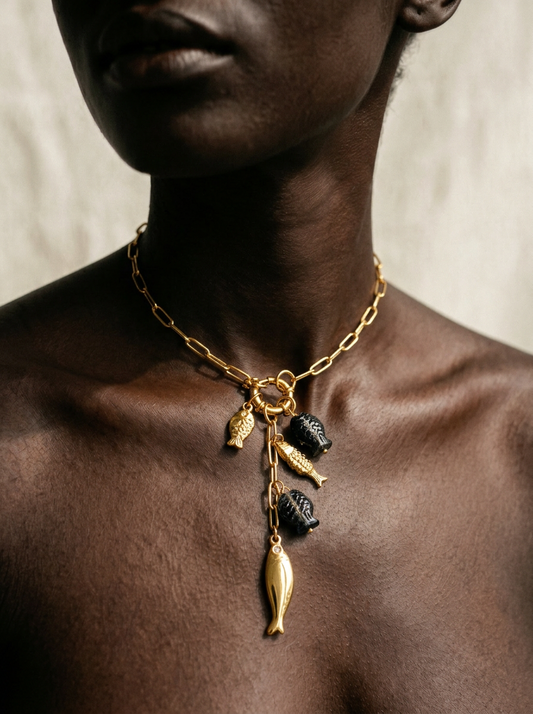 Divine Gold Sun Charm Necklace