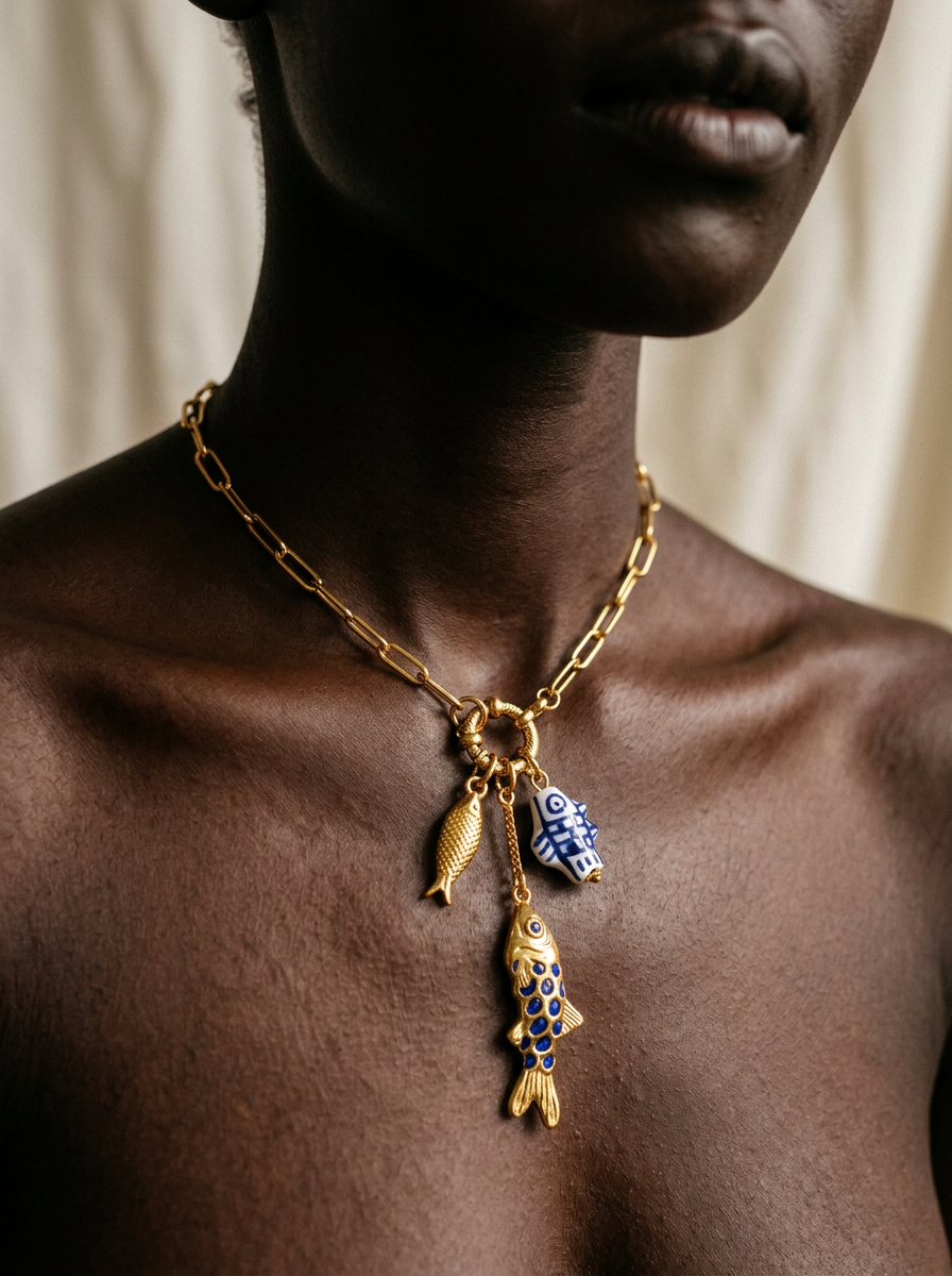 Divine Gold Sun Charm Necklace