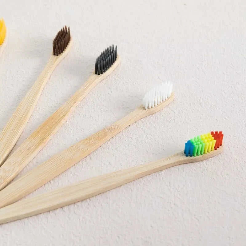 Natural Bamboo Toothbrush Set (10-Pack) Eco My Home  Natural Toothbrush ecomyhome.store United States