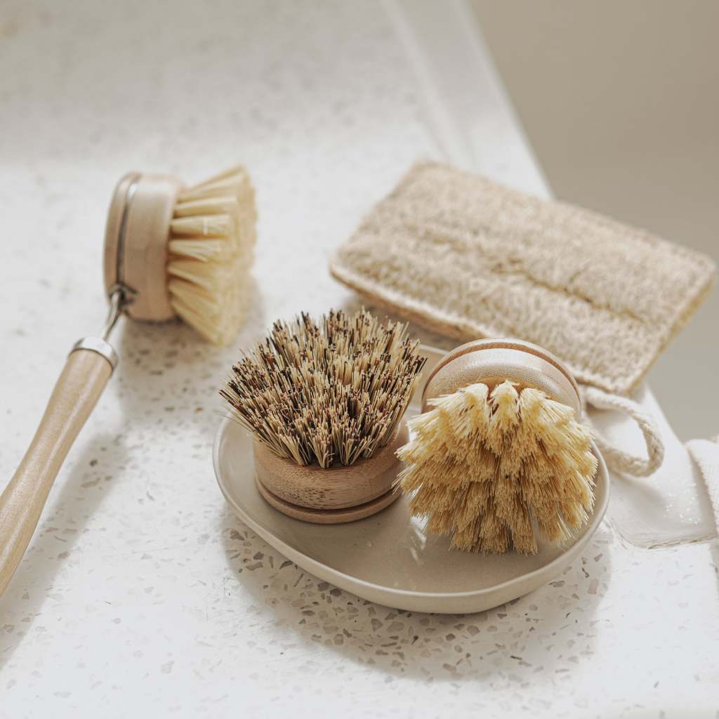 Sustainable Dish Brushes | 4 Piece Starter Set w/ Loofah Sponge
