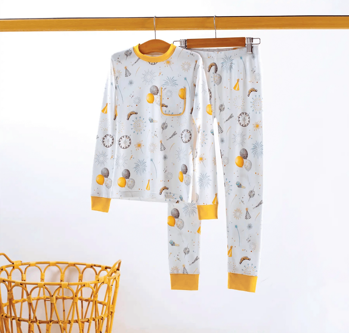 New Year's Eve Organic Cotton Kids Pajamas Eco My Home Pajama Set Nola Tawk ecomyhome.store United States